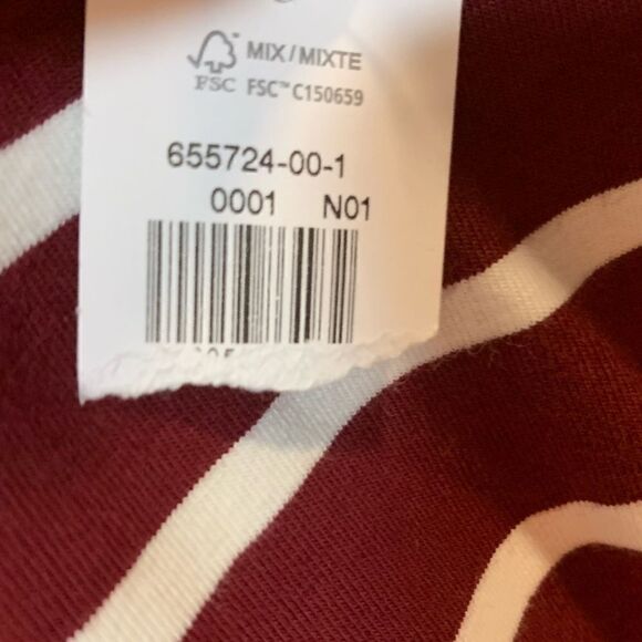 $5 item - NWT Old Navy maternity long sleeve maroon white fitted dress size S - Picture 12 of 14